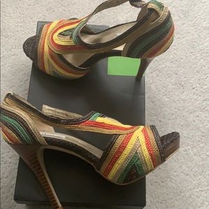 Unworn/New - Zigi New York Rattan woven Heels